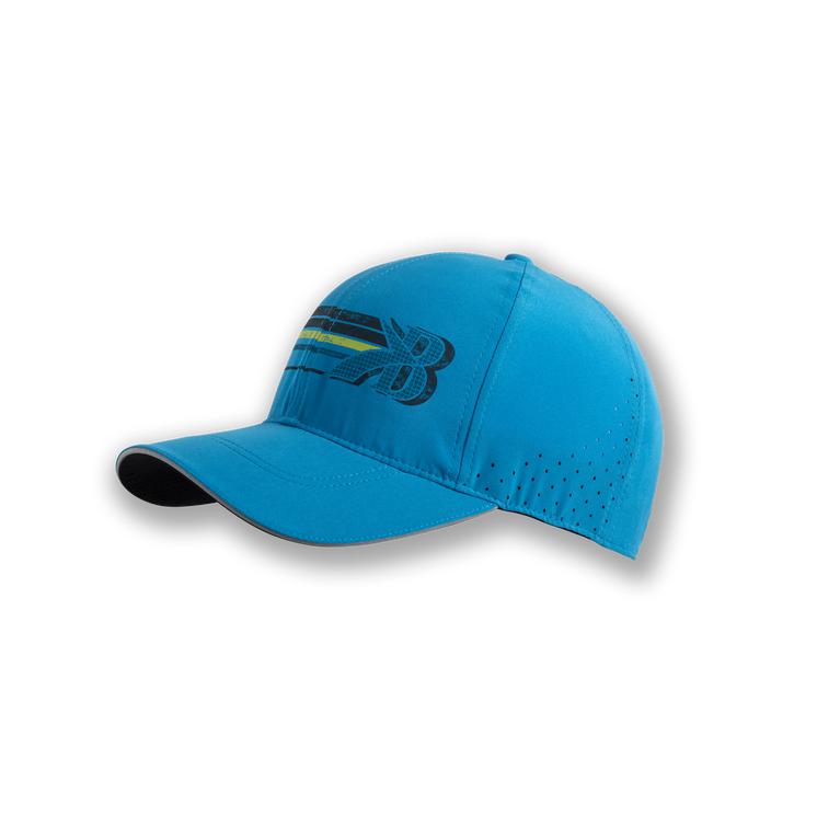 Brooks Sherpa Men's Running Hat - Electric Blue/Flying B Stripe (46710-CVMY)